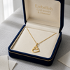 18K Real Gold Heart in Heart Necklace