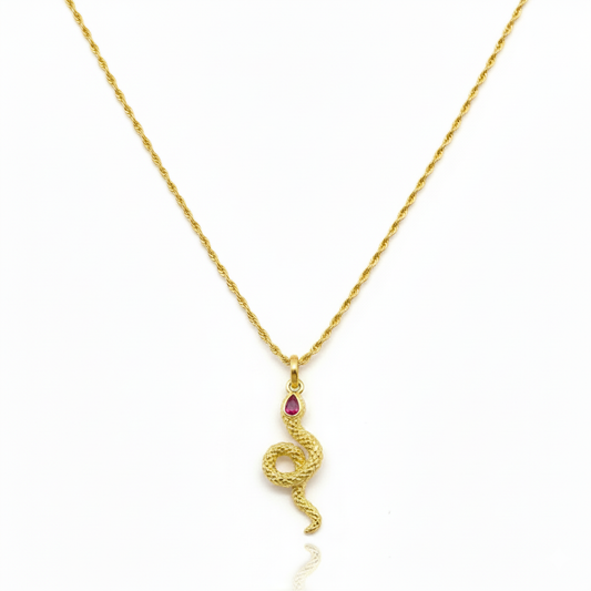 18K Real Gold Dragon Necklace