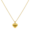 18K Gold Bubble Heart With Rope Chain