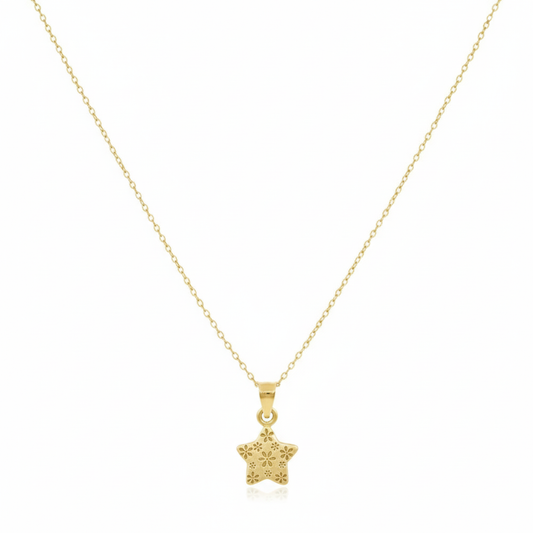 18K Real Gold Star Necklace