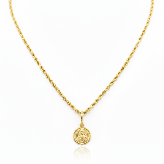 18K Real Gold Jesus Necklace