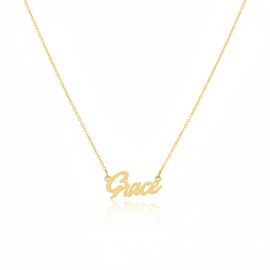 18K Real Gold Handmade Customize Name Necklace.