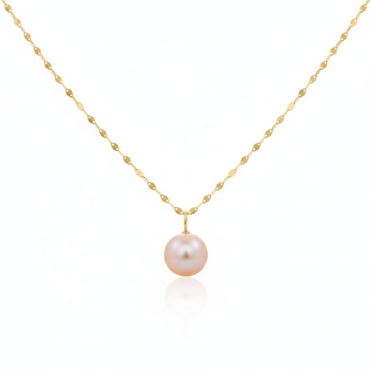 18K Gold Baby Pink Pearl Necklace