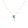 18K Real Gold Round Evil Eye Hanging Necklace