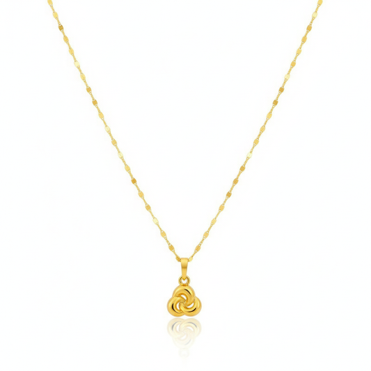 18K Real Gold Love Knot Necklace
