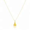 18K Real Gold Ribbon Necklace