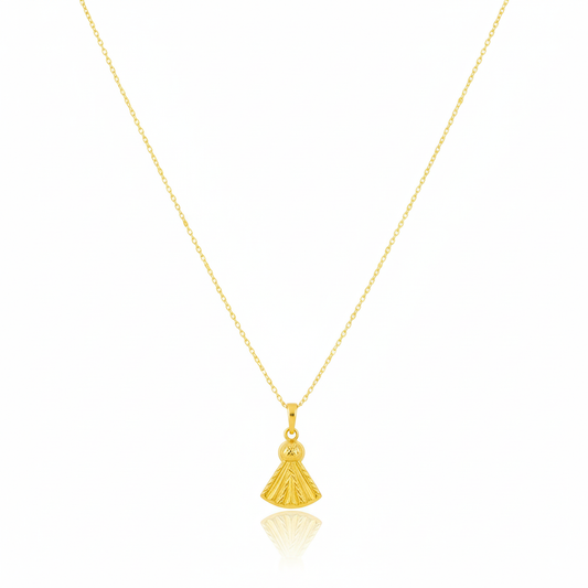 18K Real Gold Ribbon Necklace