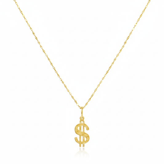 18K Real Gold Dollar Style Necklace