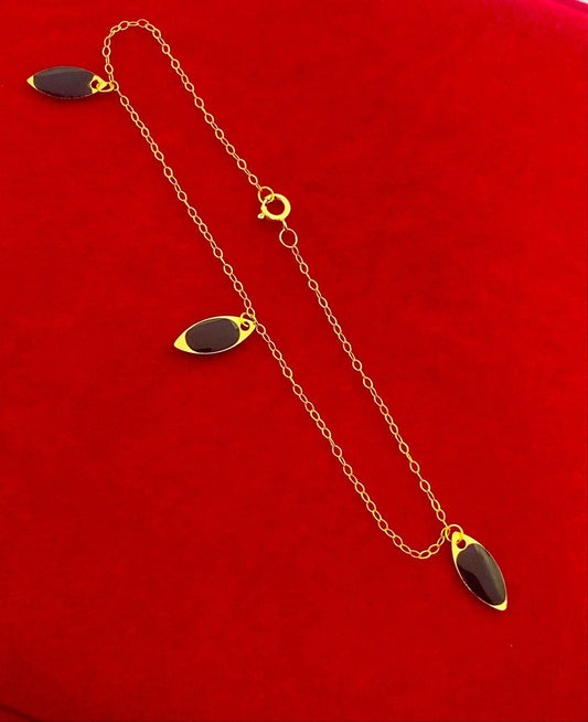 18K Real Gold Black Droplet bracelet - Embellish Gold