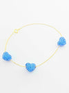 18K Real Gold Swarovski Heart Bracelet Sky Blue - Embellish Gold