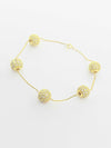 18K Real Gold 5 Brass Ball Bracelet - Embellish Gold