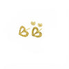 18K Real Gold Heart with Holes Earrings - Embellish Gold