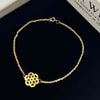 18k Real Gold Saudi Single Flower Bracelet 082