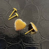 18k Real Saudi Gold Heart Earrings 070