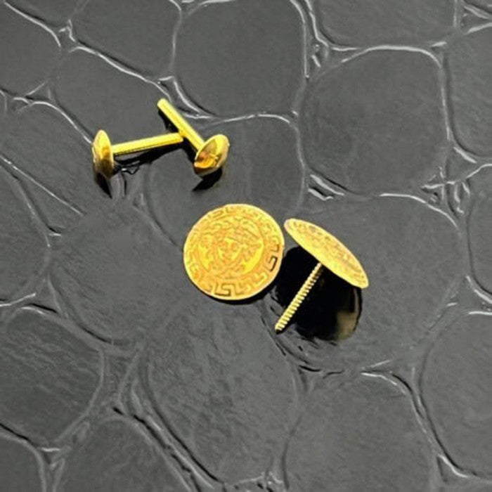 18k Real Saudi Gold Circle Earrings 069