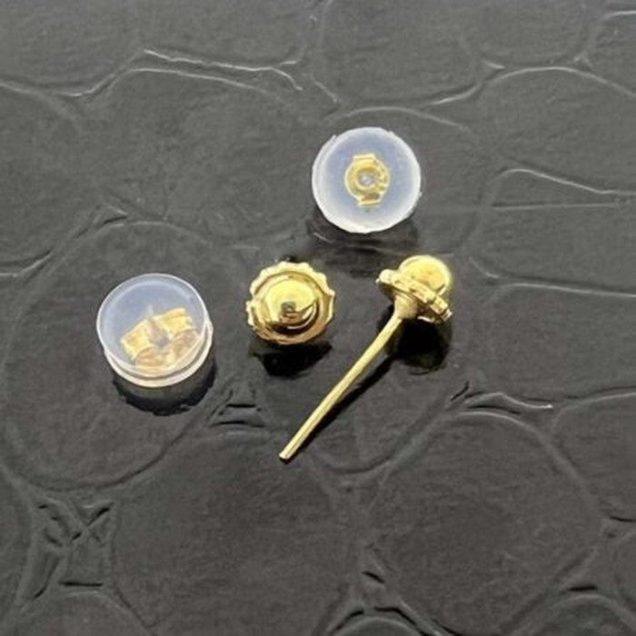 18k Real Saudi Gold Sun Evil Eye Earrings 066