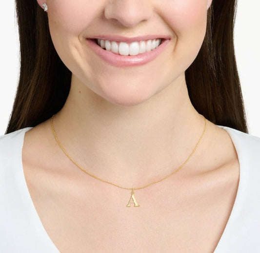 18K Real Saudi Gold Letters A Necklace 167 - Embellish Gold