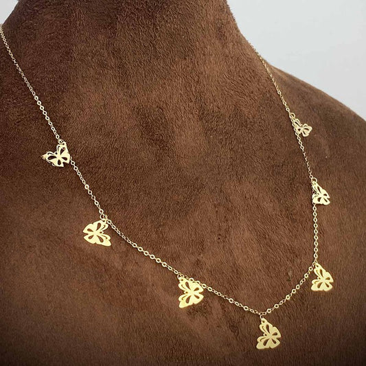 18K Gold Butterfly Necklace 013 - Embellish Gold