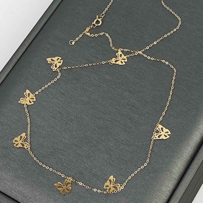 18K Gold Butterfly Necklace 013 - Embellish Gold