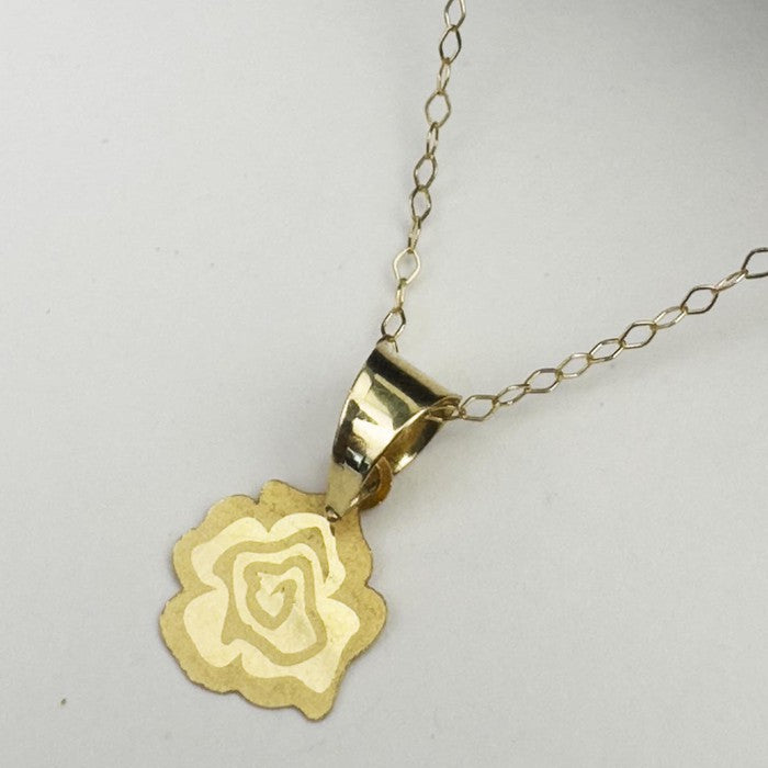 18K Real Saudi Gold Floral Necklace 039