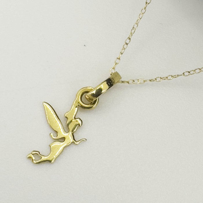18K Real Gold Fairy Angel Necklace 032