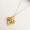 18K Real Saudi Gold Flower Necklace 009