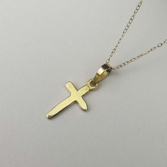 18K Saudi Gold Cross Necklace 035