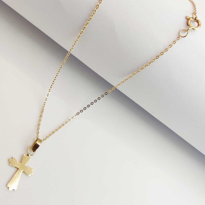 18K Gold Cross Necklace For Unisex 003