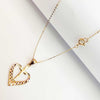 18K Real Saudi Gold Cross With Heart Necklace 001