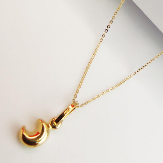 18K Gold Crescent Necklace 006 - Embellish Gold