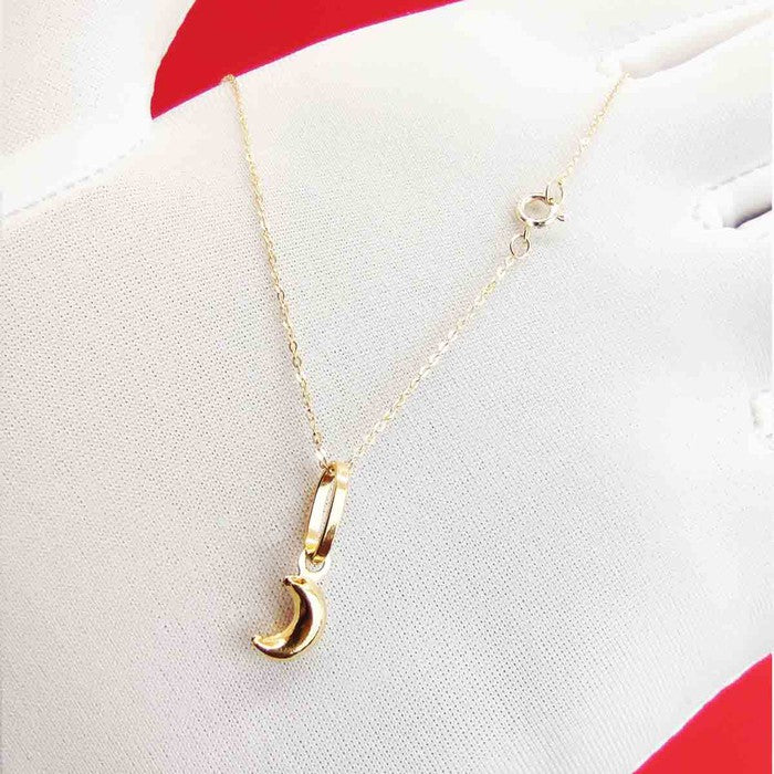 18K Gold Crescent Necklace 006 - Embellish Gold