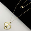 18K Gold Heart Design With Jade Letter A Necklace 029