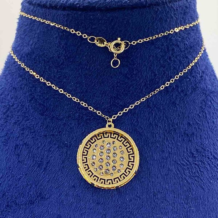 18K Real Saudi Gold Flower of Life Necklace 020 - Embellish Gold