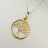 18K Real Saudi Gold Tree of Life Necklace 023