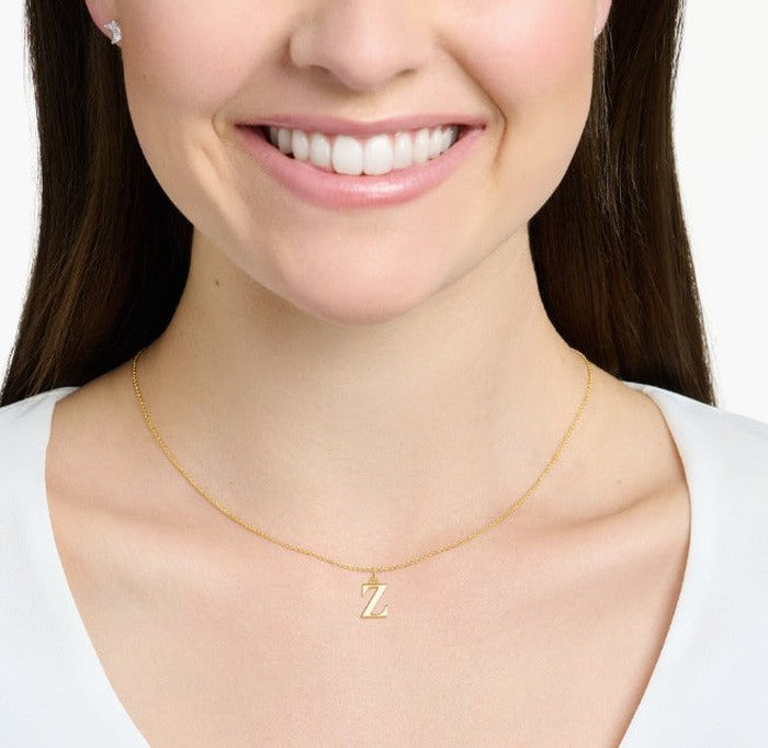 18K Real Saudi Gold Letters A Necklace 167 - Embellish Gold