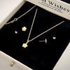 18k Real Saudi Gold Flower Earring And Necklace Set 012