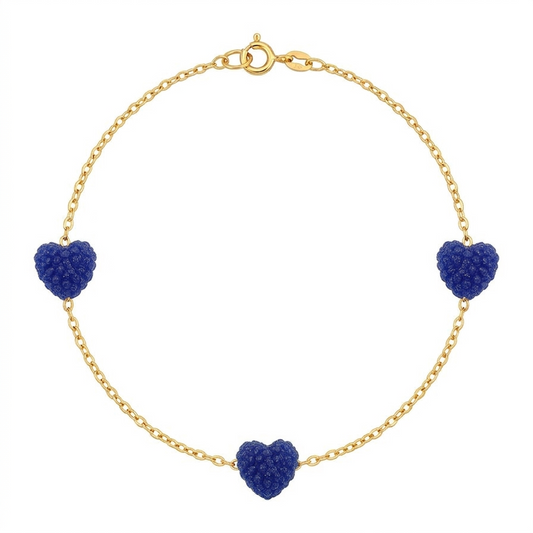 18K Real Gold Swarovski Heart Bracelet