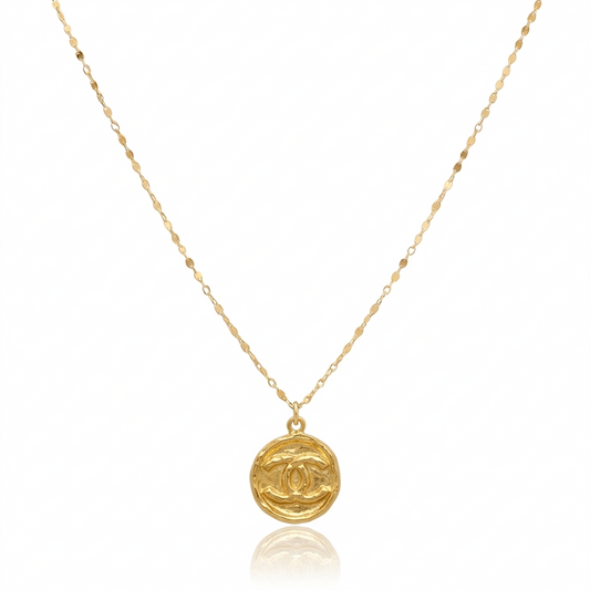 18K Real Gold CC Necklace