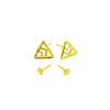 18K Real Gold Triangle Hole Earrings