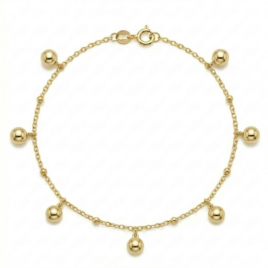 18k Gold Small & Big Ball Anklet