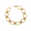 Gold chain bracelet on a white background