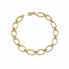 Gold chain bracelet on a white background