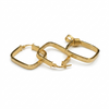 Gold hoop earrings on a white background