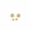 18K Real Gold Hole Stone Earrings