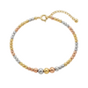 18k Gold Tri-color Dia Cut Ball Bangle