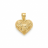 Gold heart-shaped pendant on a white background