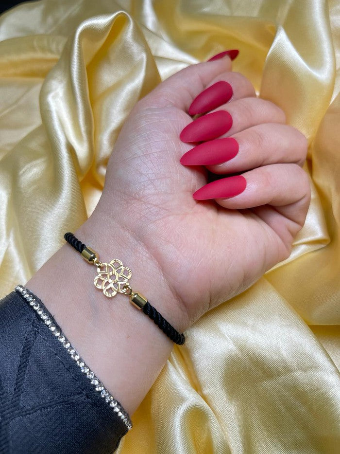 18K Real Gold Flower lucky charm bracelet - Embellish Gold