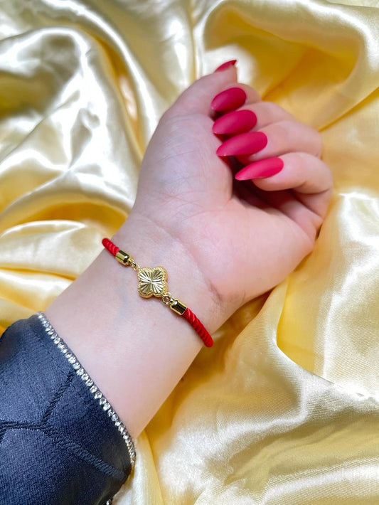 18K Real Gold Amazing vca charm bracelet - Embellish Gold