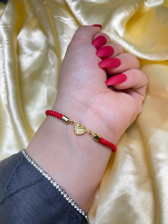 18K Real Gold Heart style lucky charm bracelet - Embellish Gold