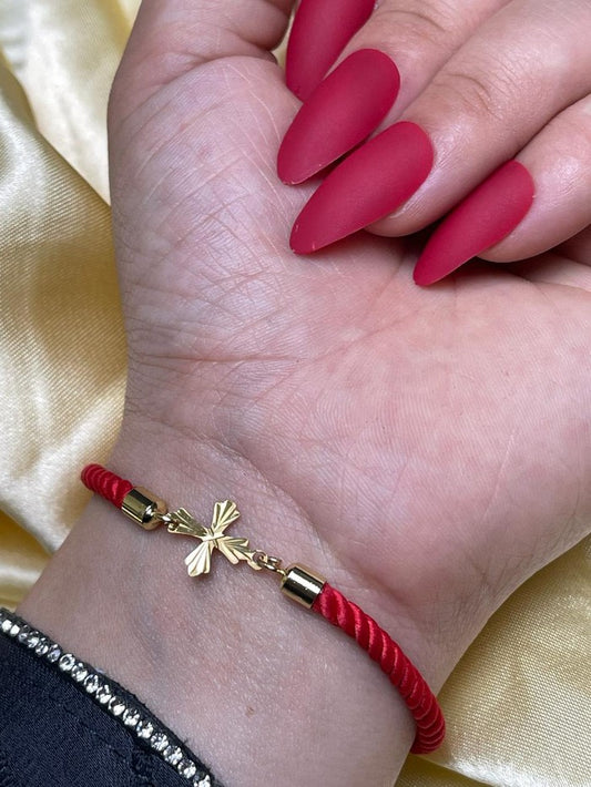 18K Real Gold Cross lucky charm bracelet - Embellish Gold